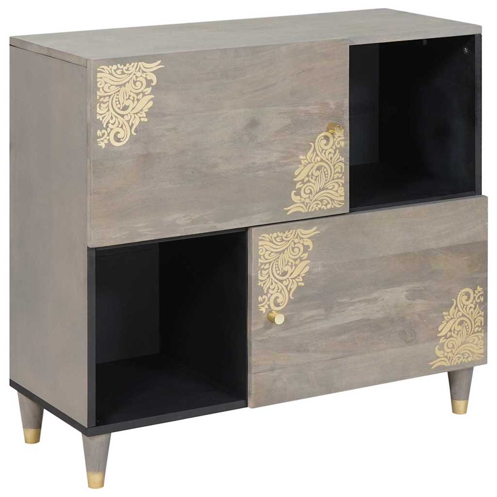 Sideboard Grau 80 x 33 x 75 cm Massivholz Mango