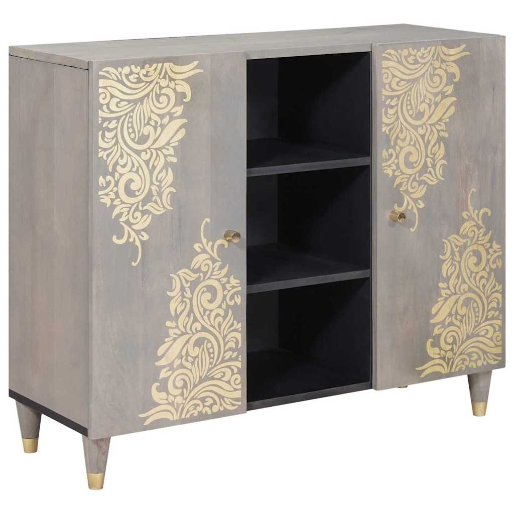Sideboard Grau 90 x 33 x 75 cm Massivholz Mango