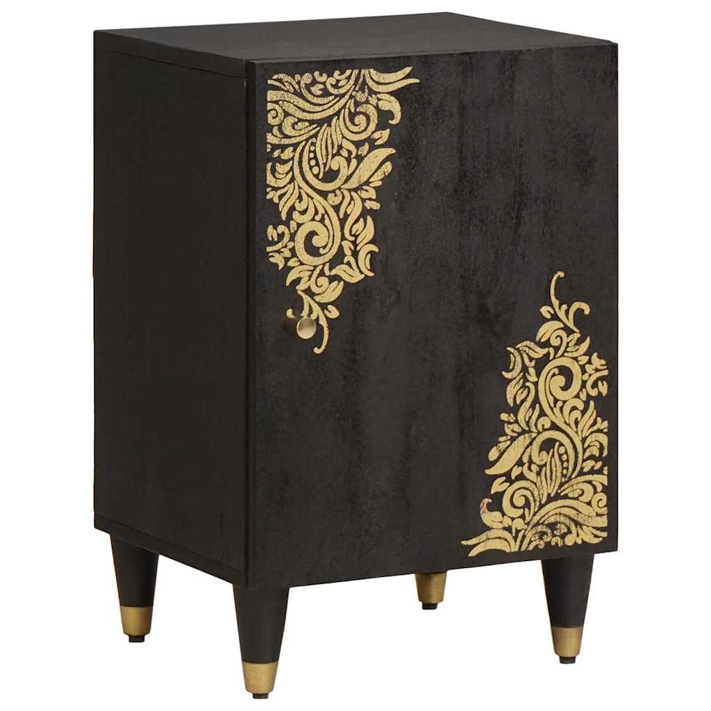 Badezimmerschrank Schwarz 38 x 33 x 58 cm Massivholz Mango