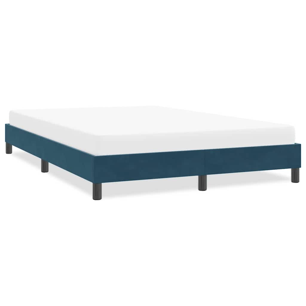 Bettgestell ohne Matratze Dunkelblau 140x210 cm Samt