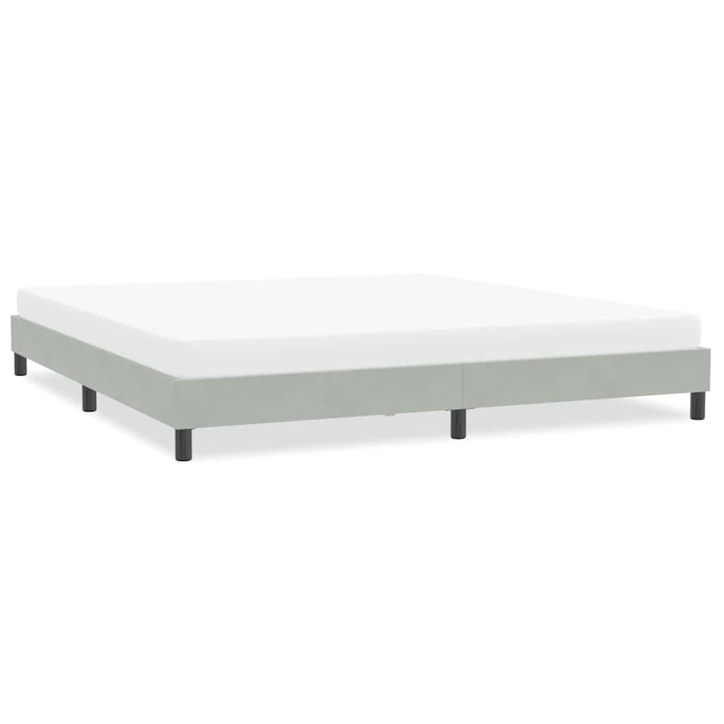 Bettgestell ohne Matratze Hellgrau 200x210 cm Samt
