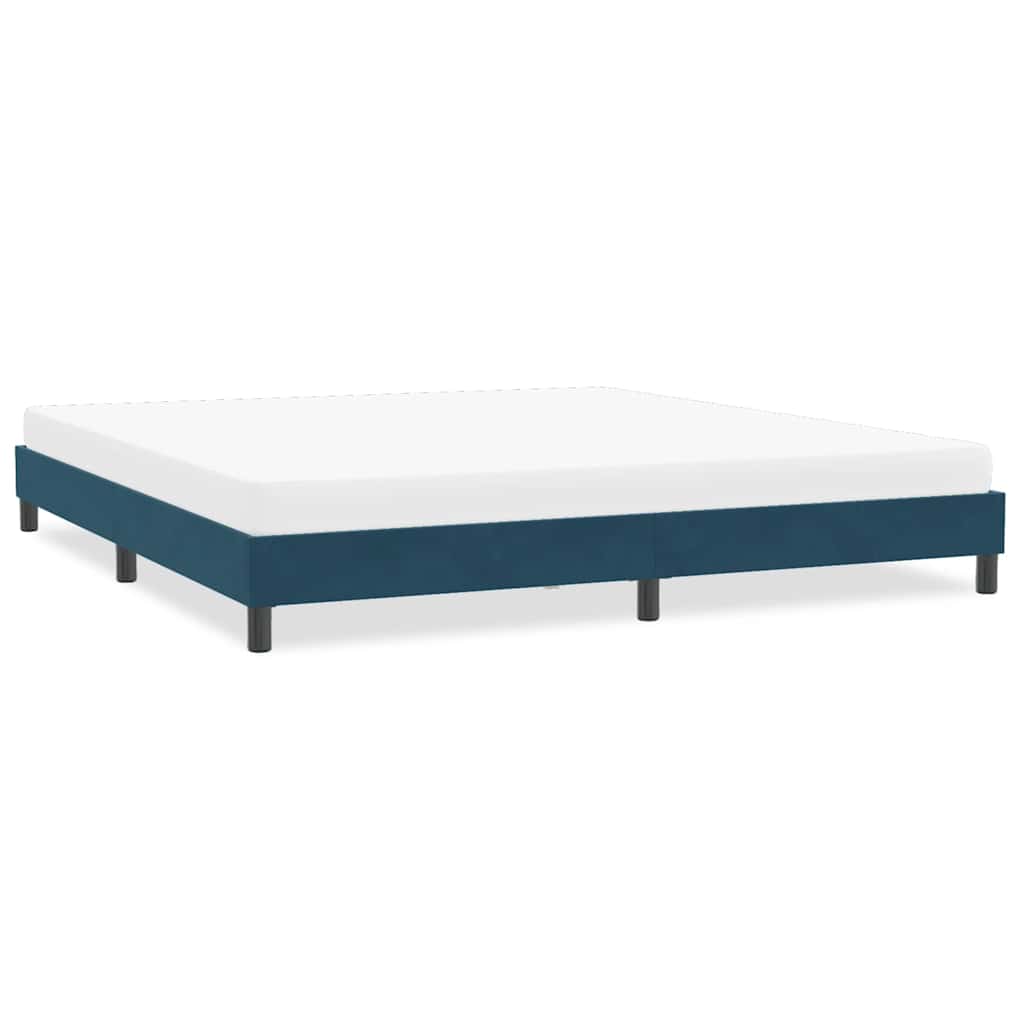 Bettgestell ohne Matratze Dunkelblau 200x210 cm Samt