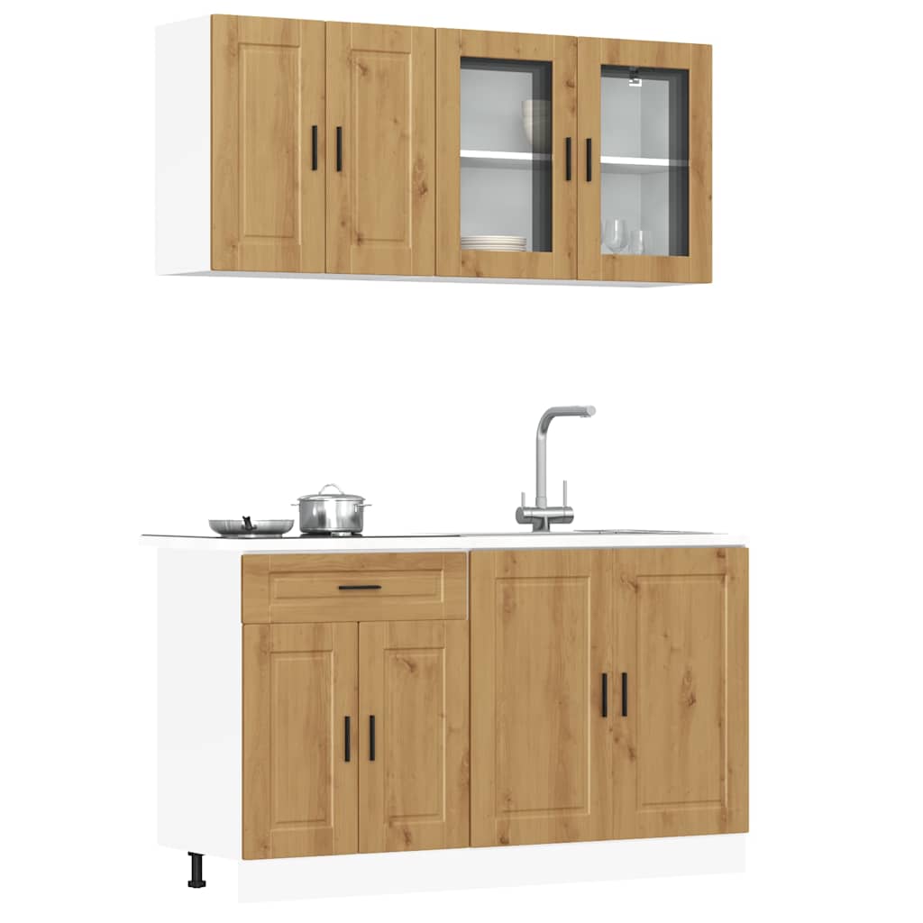 4-tlg. Küchenschrank-Set Kalmar Artisan-Eiche Holzwerkstoff