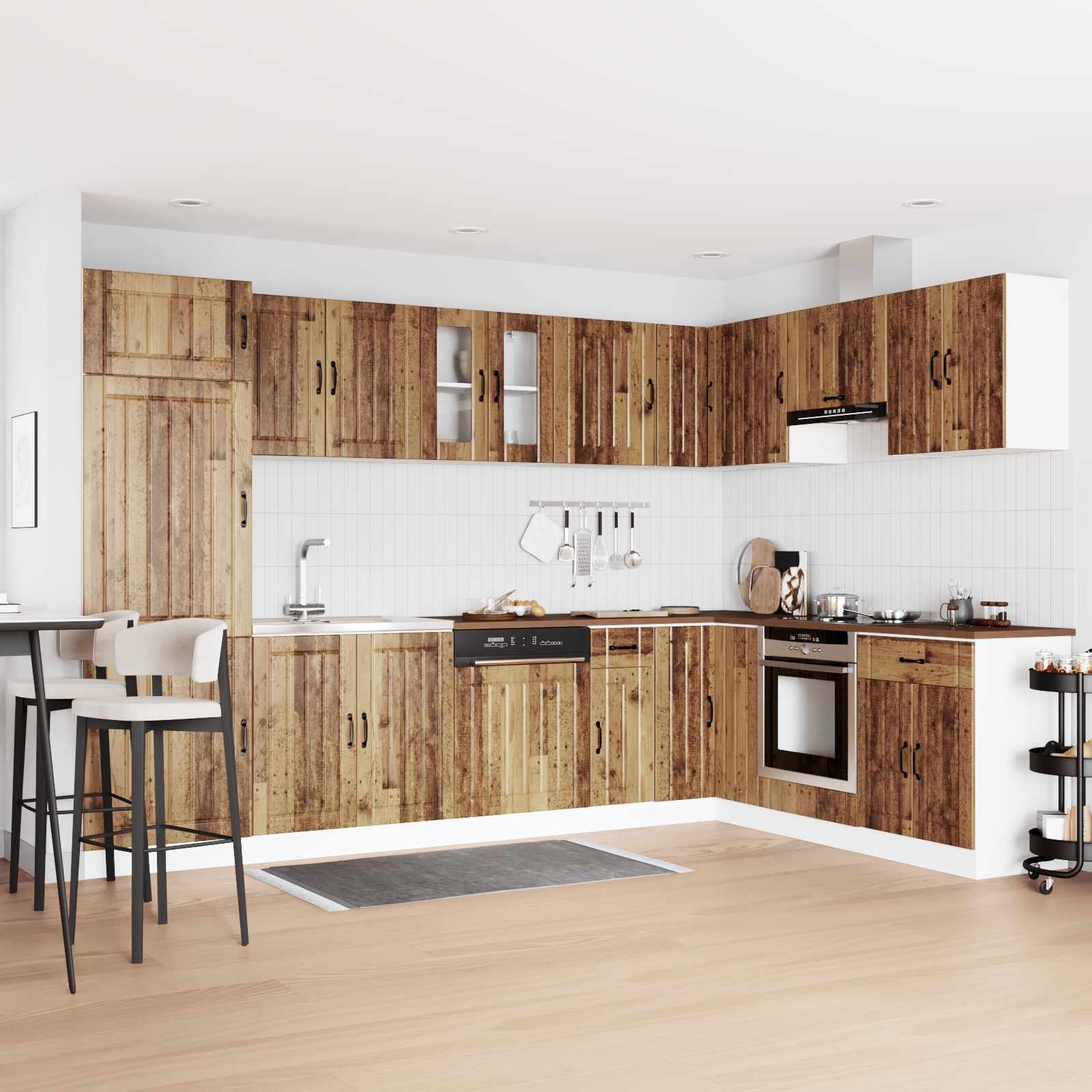 Waschbecken-Unterschrank Lucca 2 stk. Altholz Holzwerkstoff