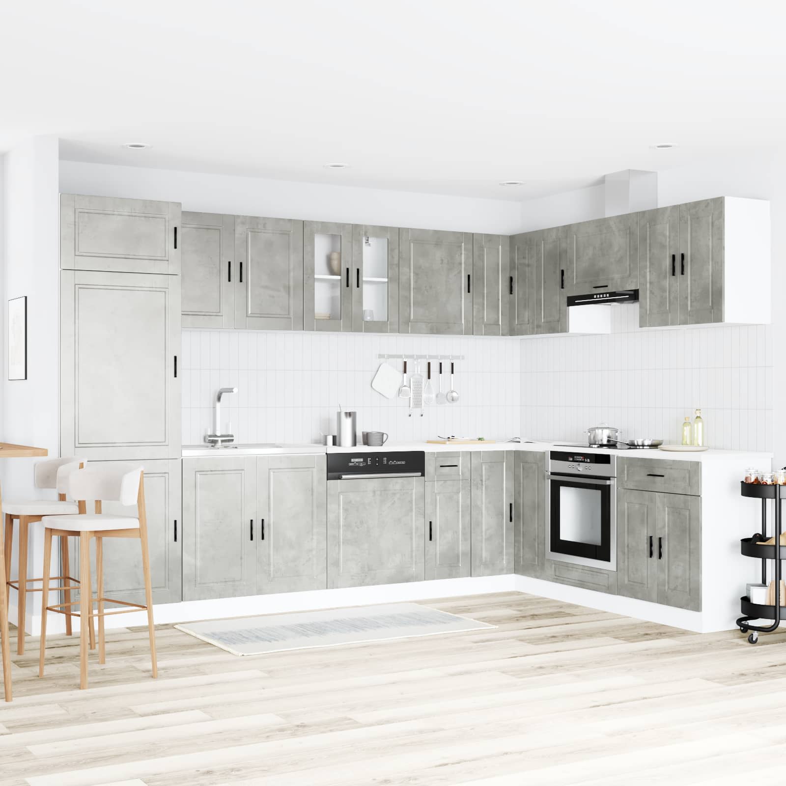 Waschbecken-Unterschrank Porto 2 Stk. Betongrau