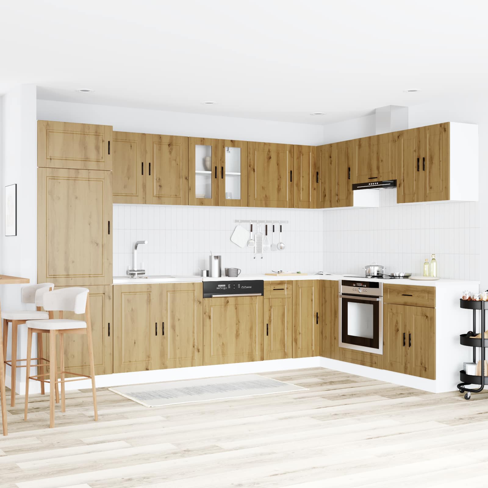 Waschbecken-Unterschrank Porto 2 Stk. Artisan-Eiche