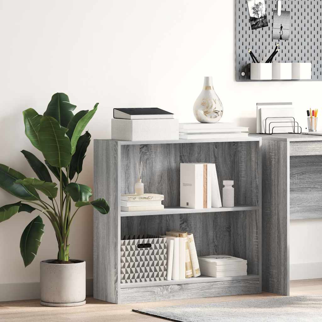 Bücherregal Grau Sonoma 80x24x76cm Holzwerkstoff