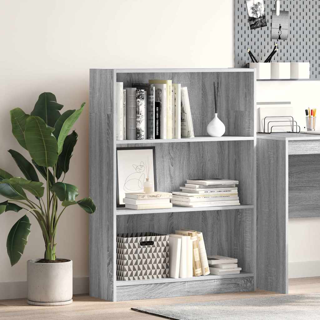 Bücherregal Grau Sonoma 80x24x109 cm Holzwerkstoff