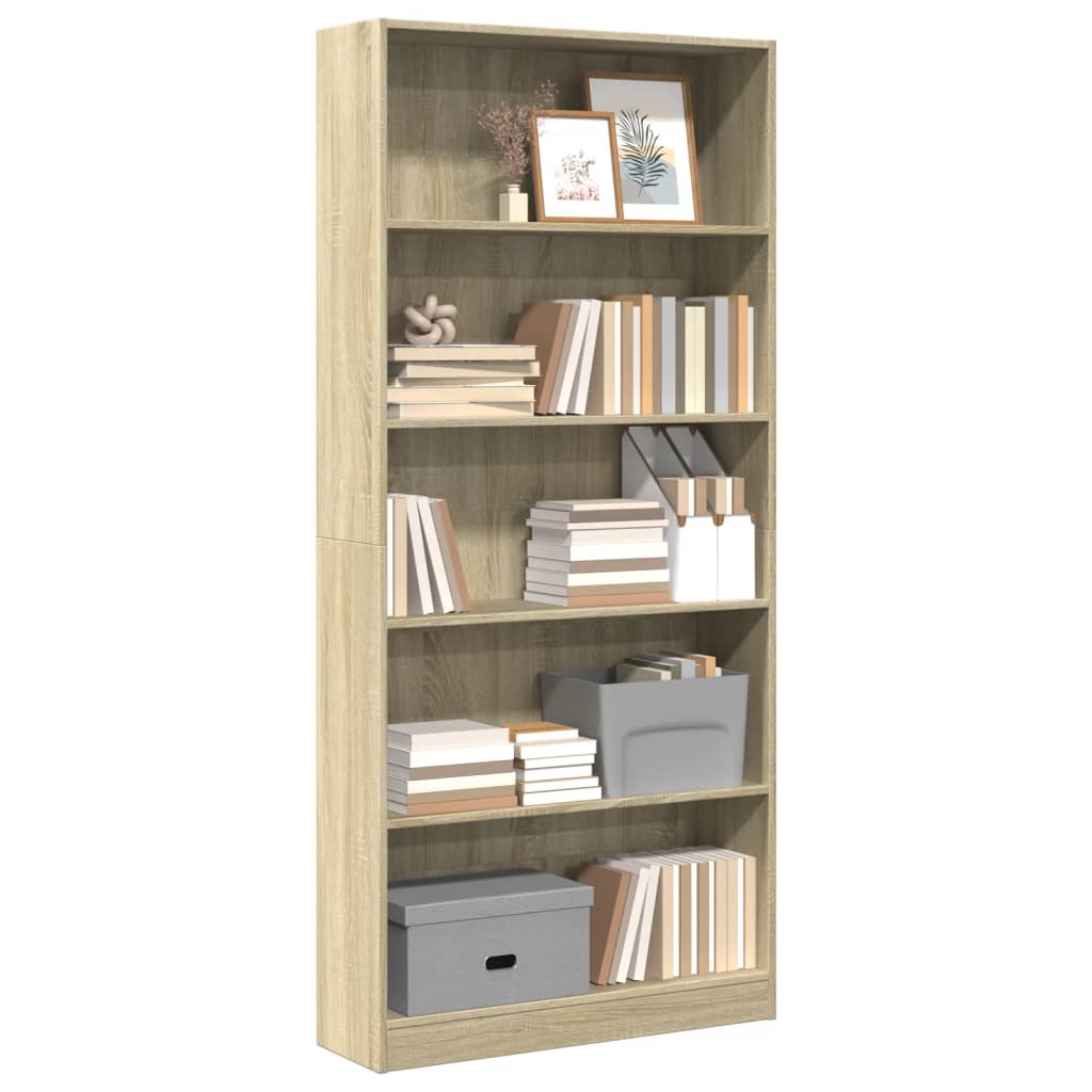 Bücherregal Sonoma-Eiche 80 x 24 x 176 cm Holzwerkstoff