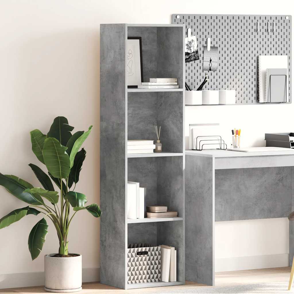 Bücherregal Betongrau 40x30x152 cm Holzwerkstoff