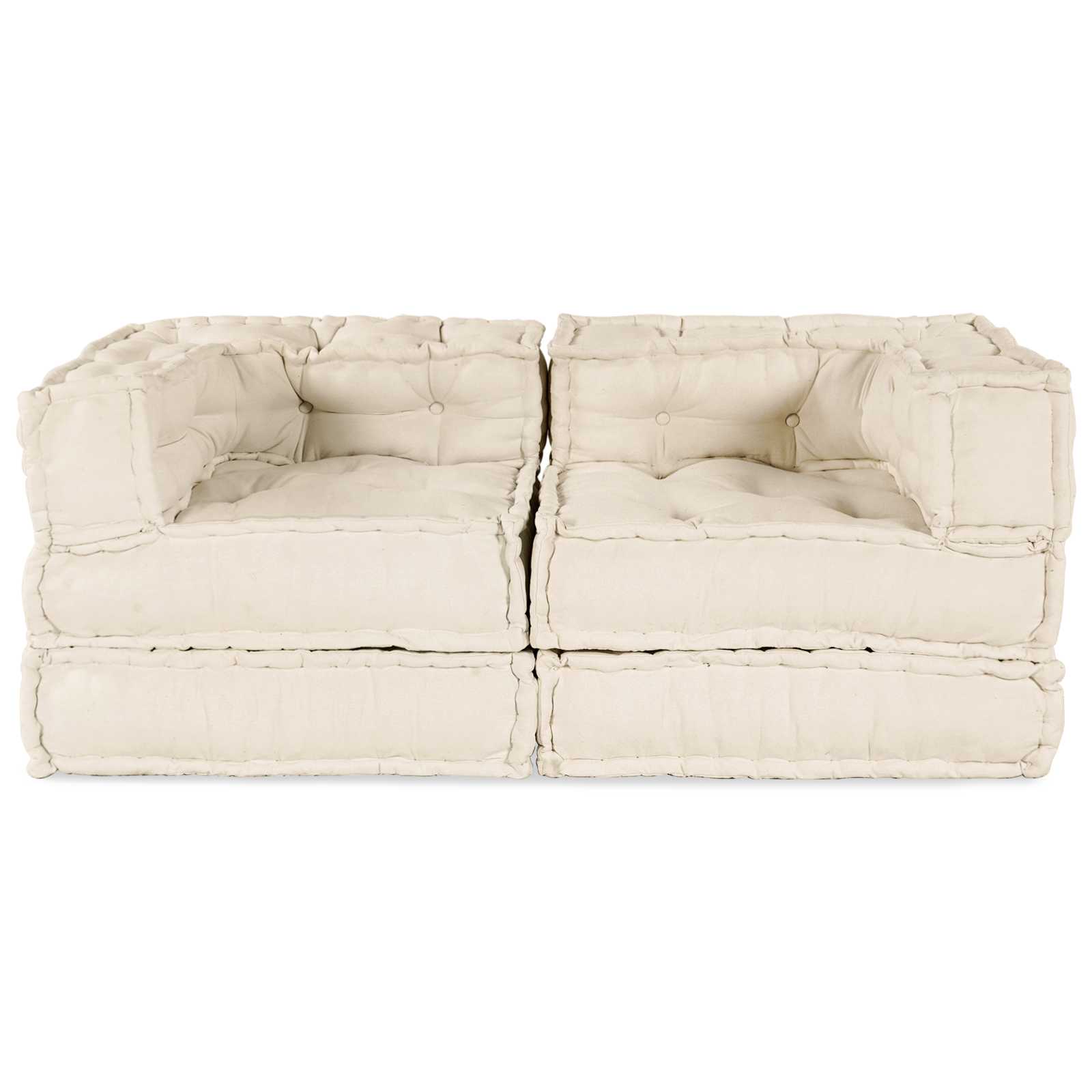 Modulare Sofagarnitur 2 stk. Stoff Creme 140 x 70 x 56 cm
