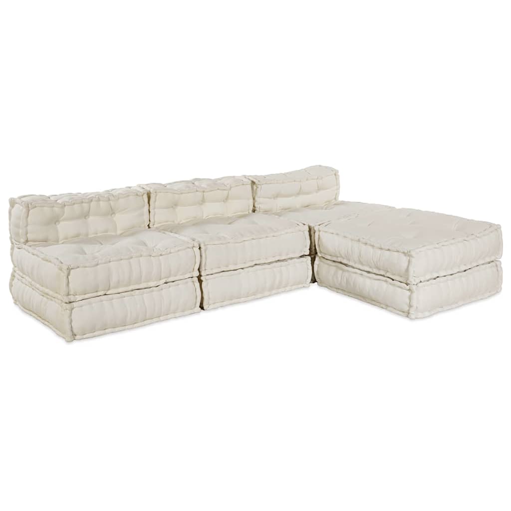 Modulare Sofagarnitur Stoff Creme 210 x 140 x 56 cm