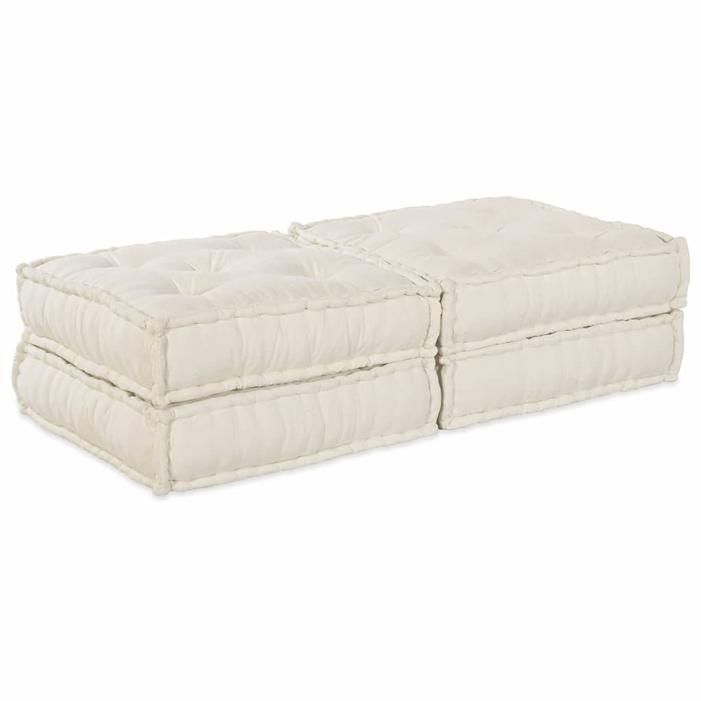 Modulare Sofagarnitur 2 stk. Stoff Creme 140 x 70 x 36 cm