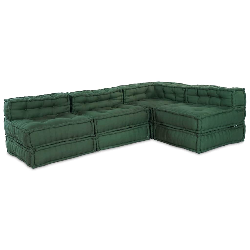 Modulare Sofagarnitur Stoff Grün 210 x 140 x 56 cm