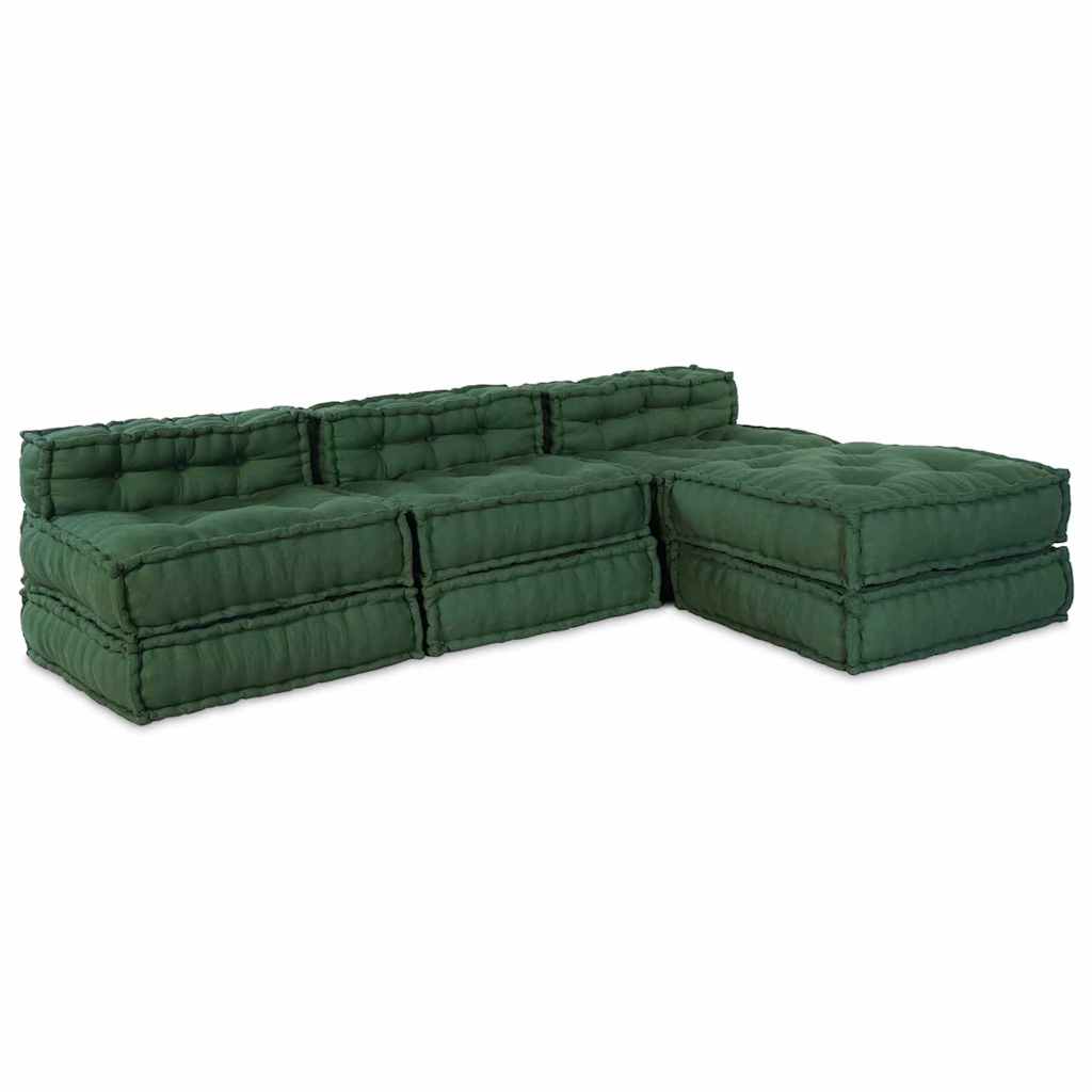 Modulare Sofagarnitur Stoff Grün 210 x 140 x 56 cm