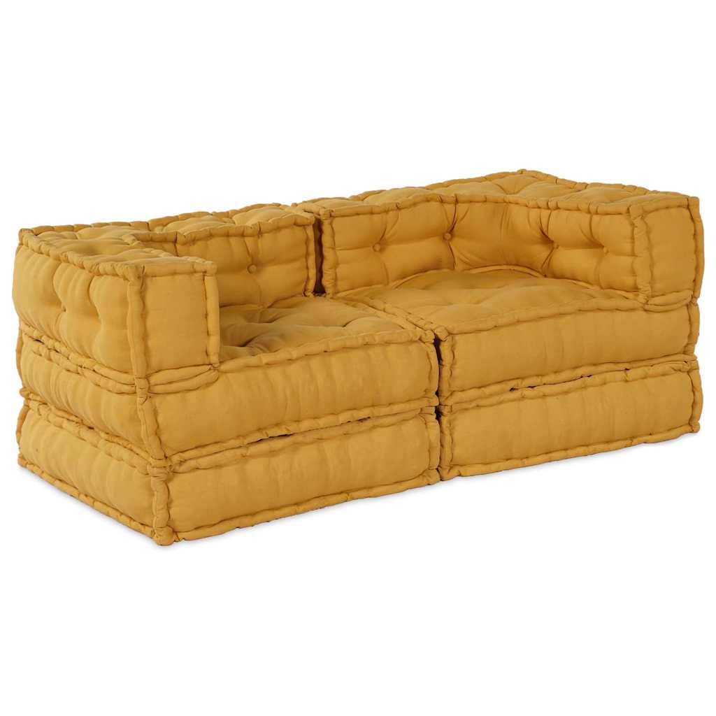 Modulare Sofagarnitur 2 stk. Stoff Gelb 140 x 70 x 56 cm