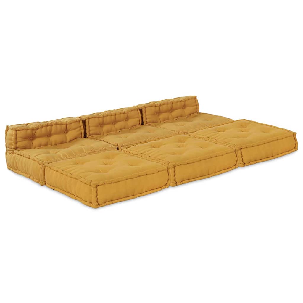 Modulare Sofagarnitur Stoff Gelb 210 x 140 x 56 cm
