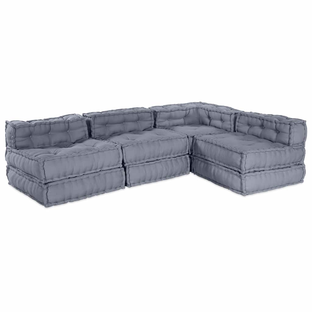Modulare Sofagarnitur Stoff Grau 210 x 140 x 56 cm