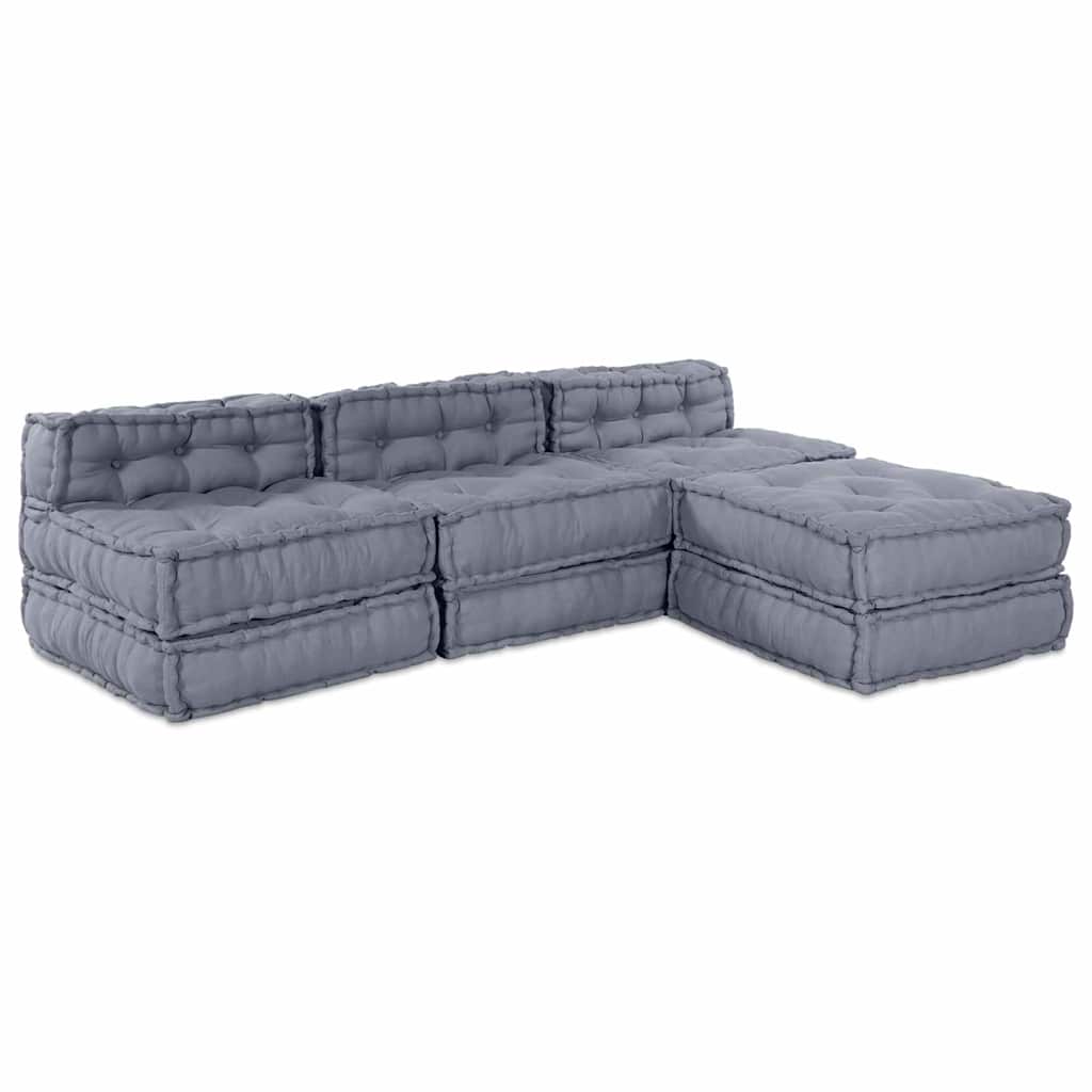 Modulare Sofagarnitur Stoff Grau 210 x 140 x 56 cm