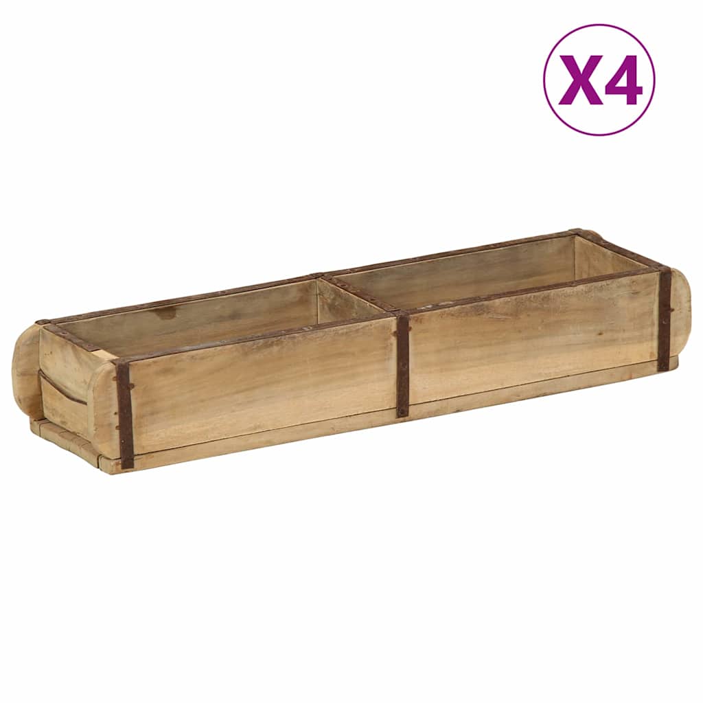 Tablett 4 stk. Braun 57 x 15 x 9 cm Massives upgecyceltes Holz