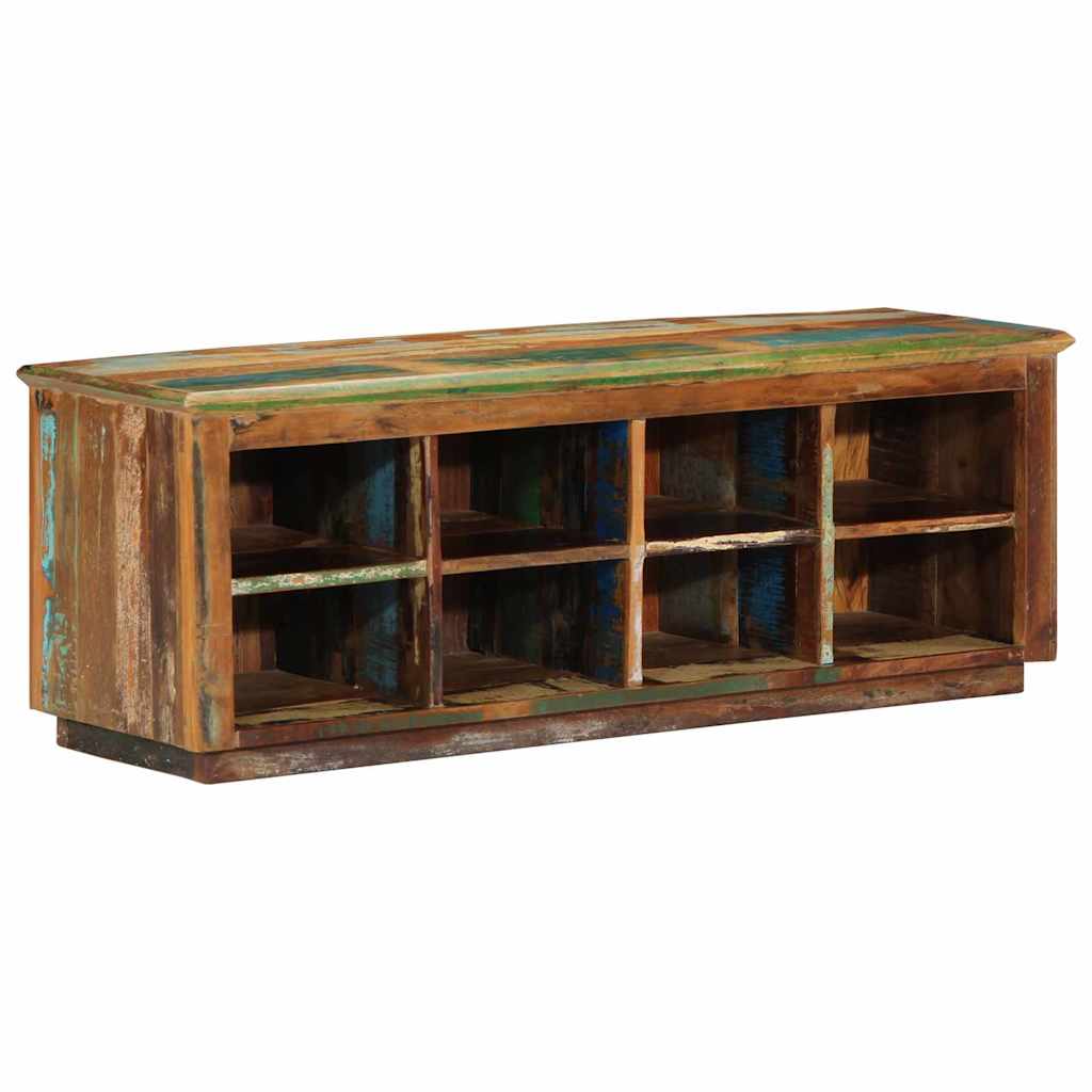 Schuhschrank 110 x 35 x 40 cm Massives upgecyceltes Holz Braun