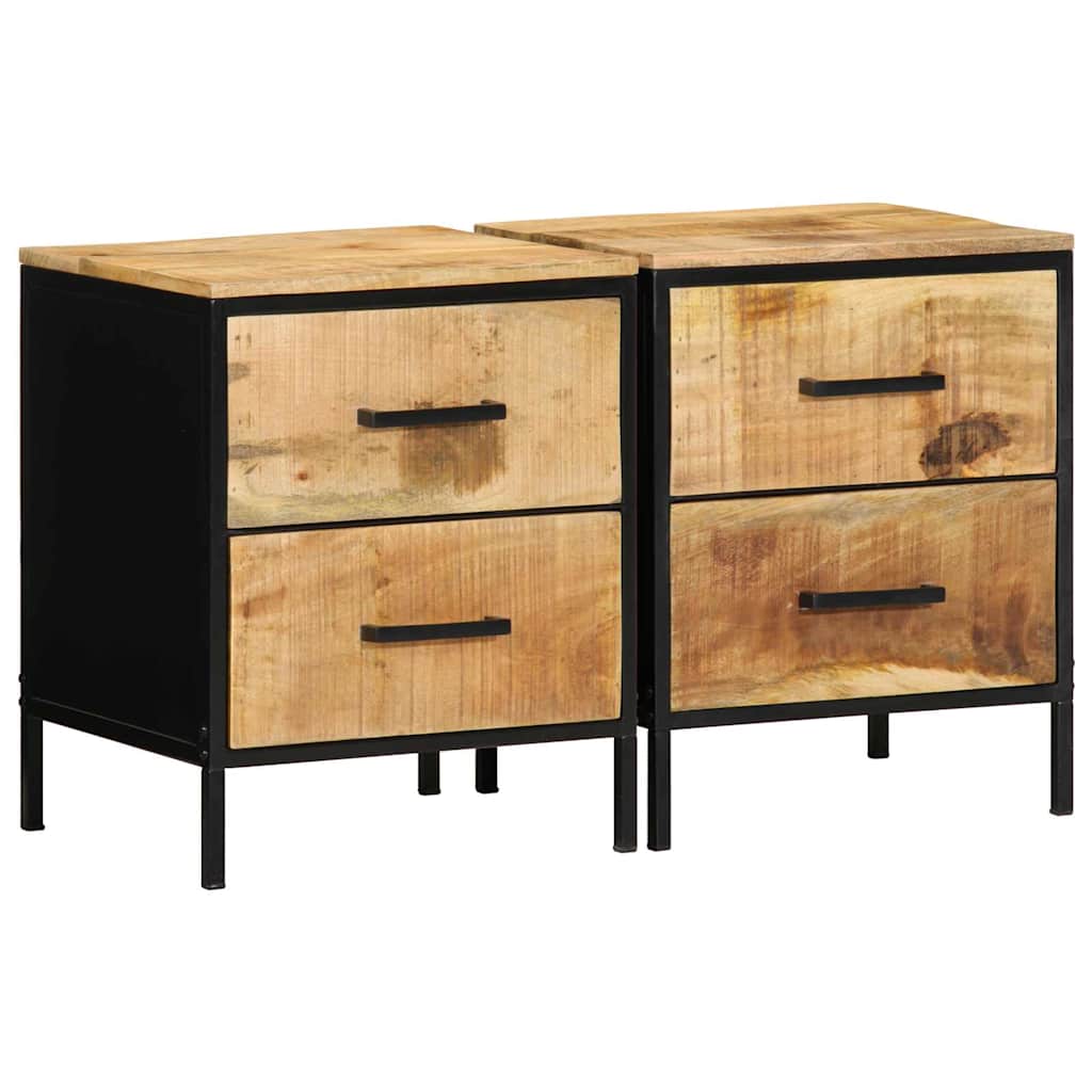 Nachttisch 2 Stk. Braun und Schwarz 40 x 35 x 50 cm