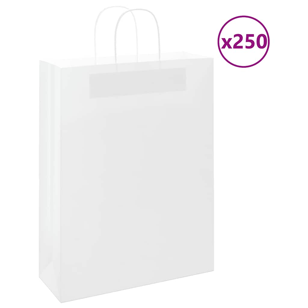 Papiertragetaschen 250 Stk. mit Henkeln Weiß 32x12x42 cm