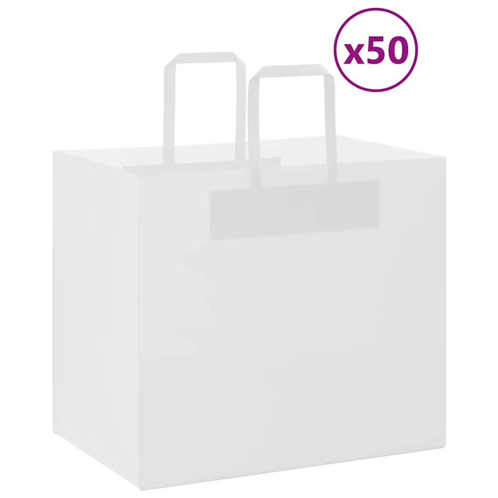 Papiertragetaschen 50 Stk. mit Henkeln Weiß 32x22x28 cm