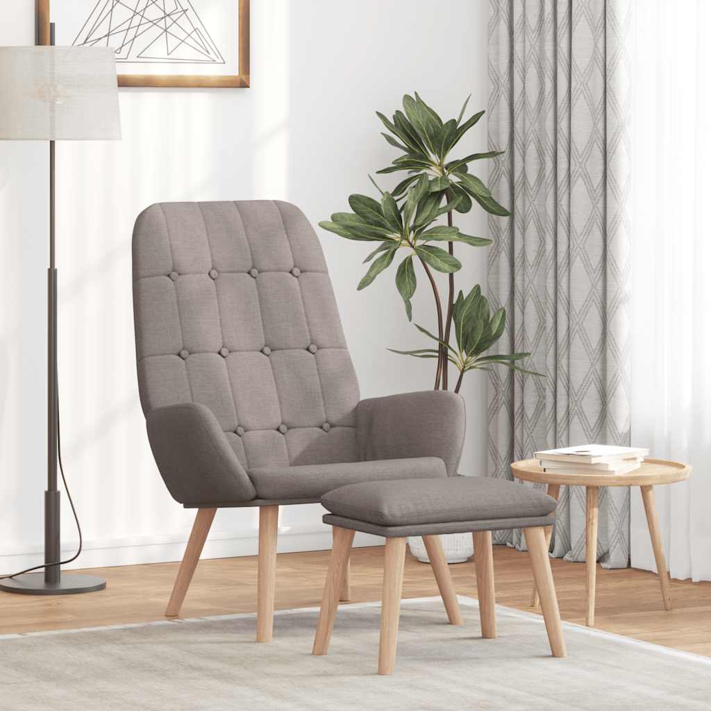 Relaxsessel mit Hocker Taupe Stoff