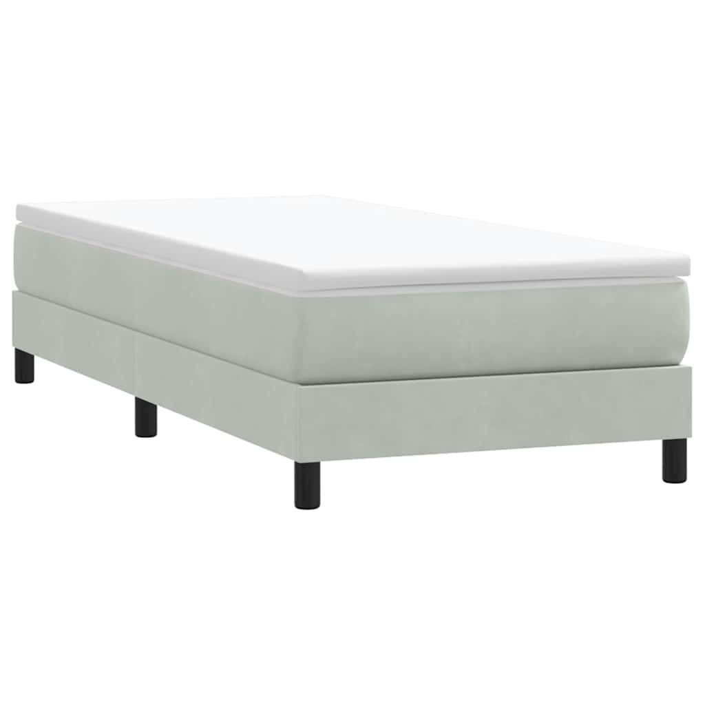 Boxspringbett ohne Matratze Hellgrau 80x210 cm Samt