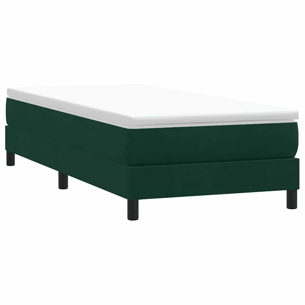 Boxspringbett ohne Matratze Dunkelgrün 90x210 cm Samt