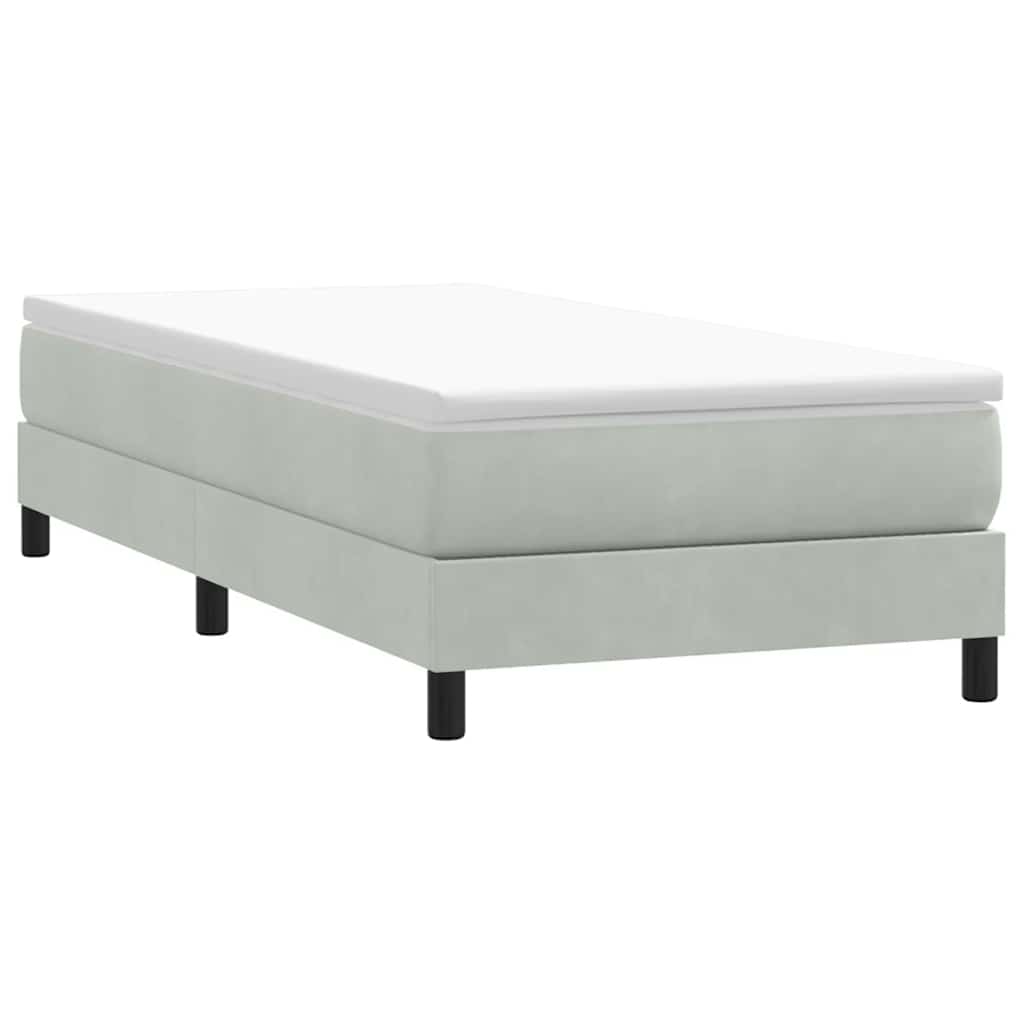 Boxspringbett ohne Matratze Hellgrau 100x210 cm Samt