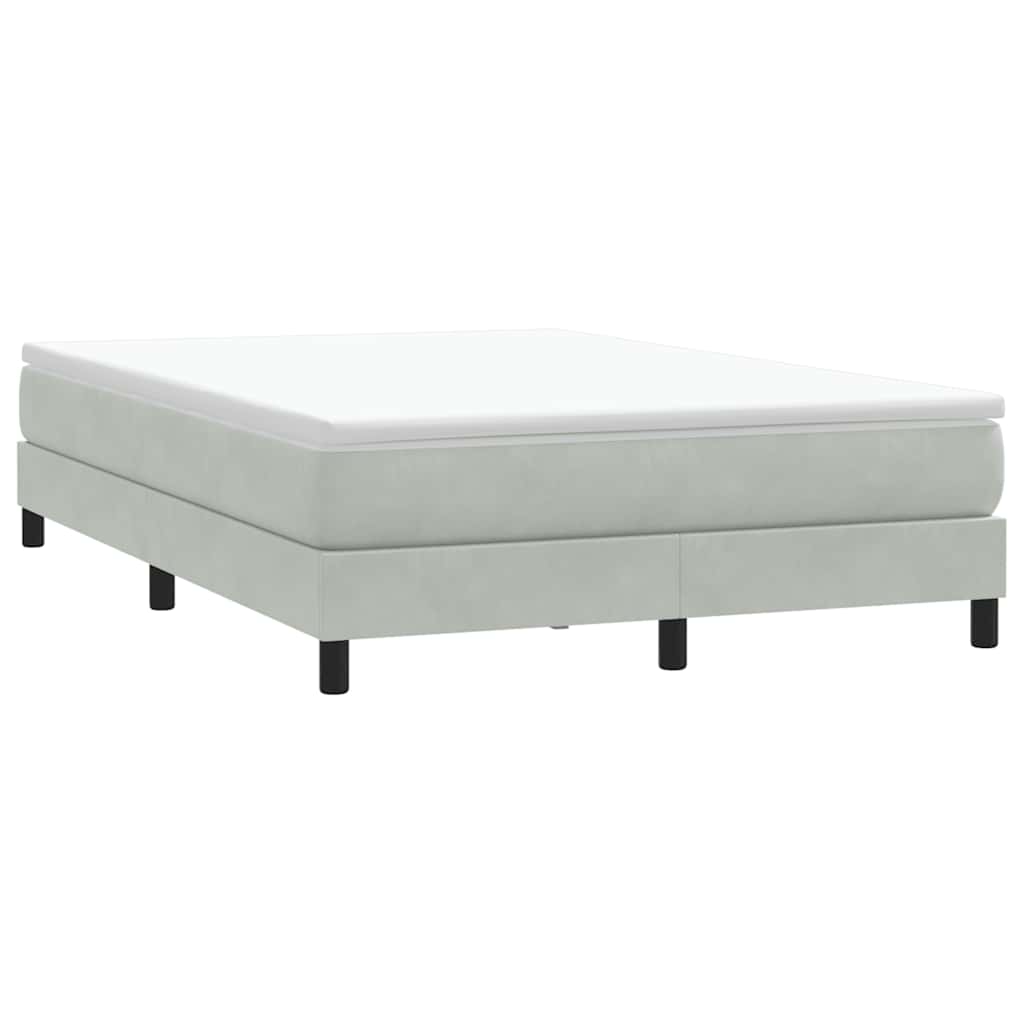 Boxspringbett ohne Matratze Hellgrau 140x210 cm Samt