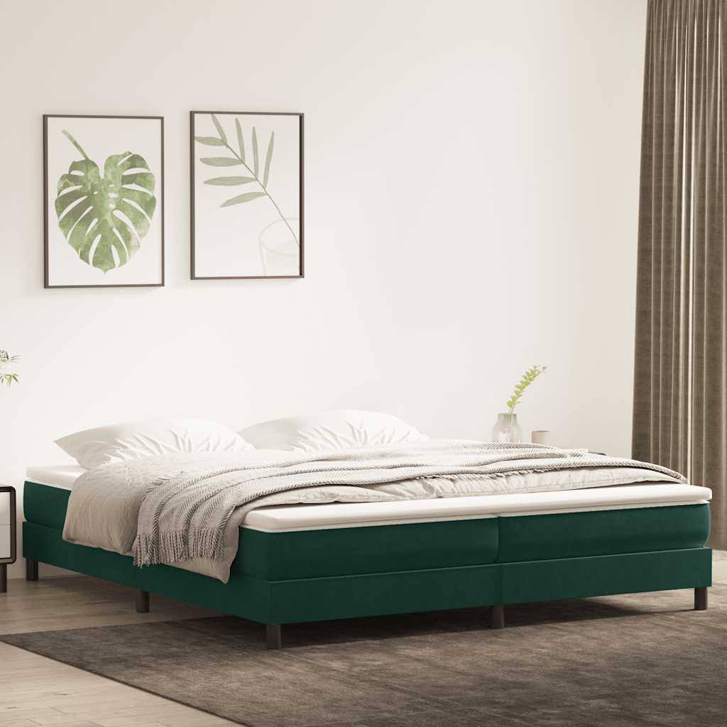 Boxspringbett ohne Matratze Dunkelgrün 200x210 cm Samt
