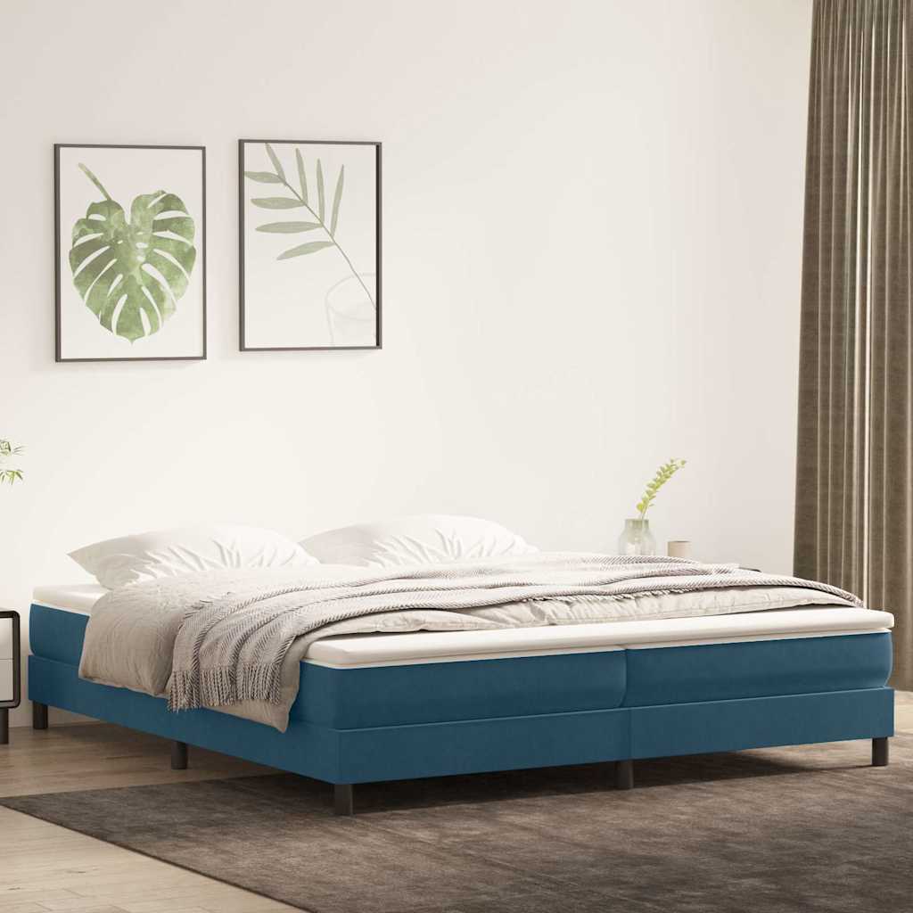 Boxspringbett ohne Matratze Dunkelblau 200x210 cm Samt