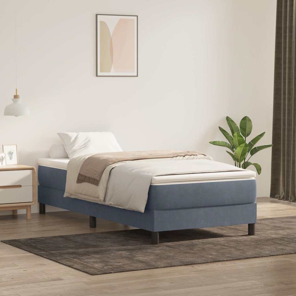 Boxspringbett ohne Matratze Dunkelgrau 80x220 cm Samt