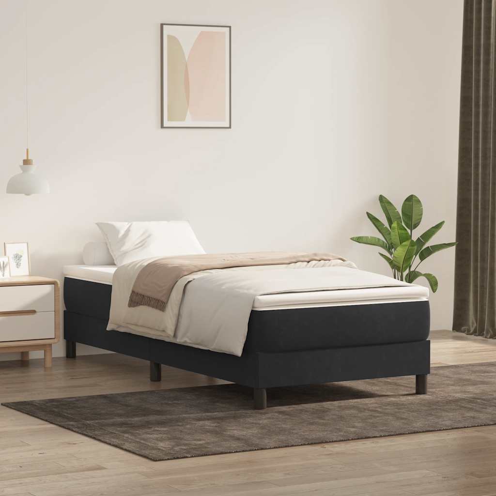 Boxspringbett ohne Matratze Schwarz 80x220 cm Samt
