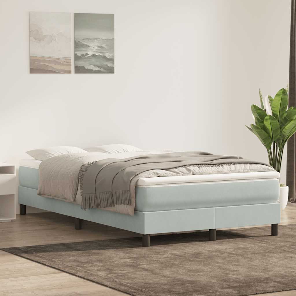Boxspringbett ohne Matratze Hellgrau 120x220 cm Samt