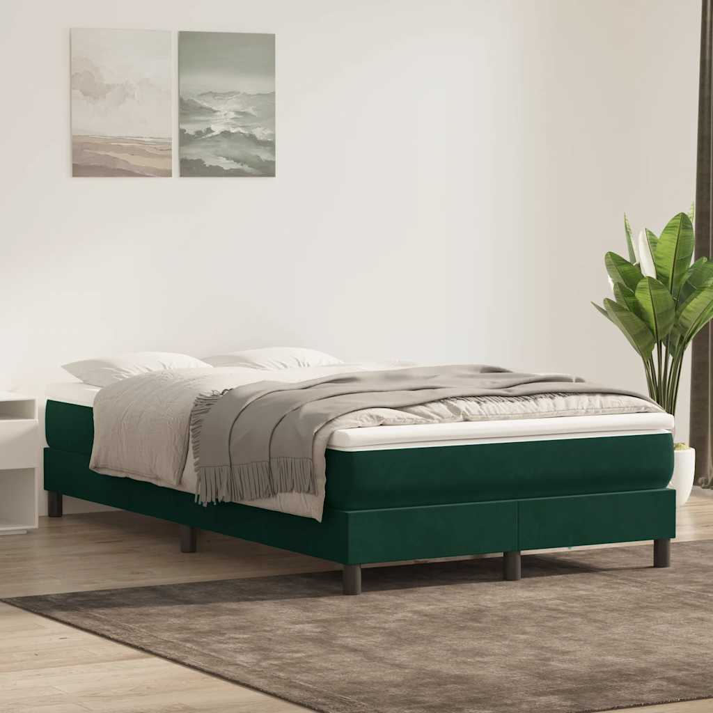 Boxspringbett ohne Matratze Dunkelgrün 120x220 cm Samt