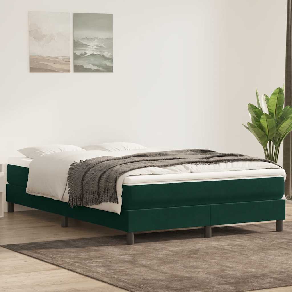Boxspringbett ohne Matratze Dunkelgrün 140x220 cm Samt