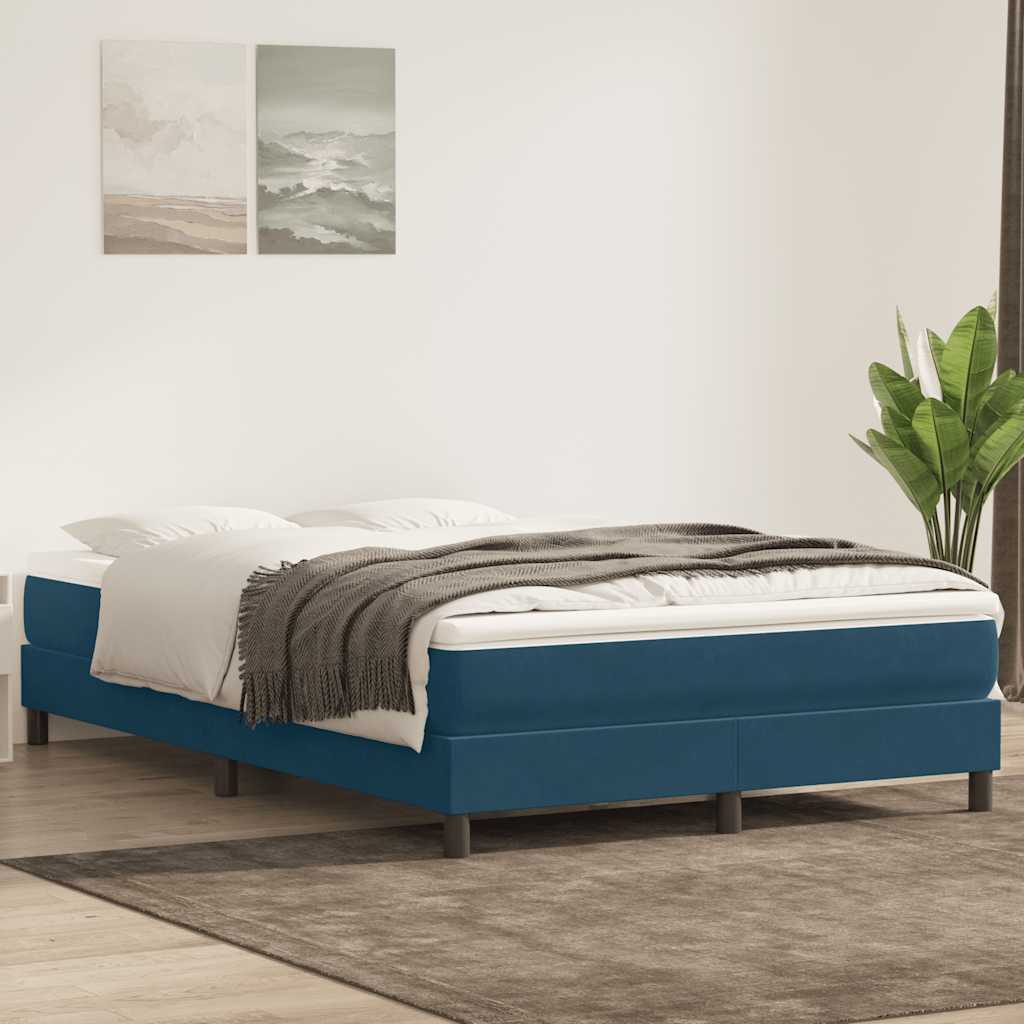 Boxspringbett ohne Matratze Dunkelblau 140x220 cm Samt