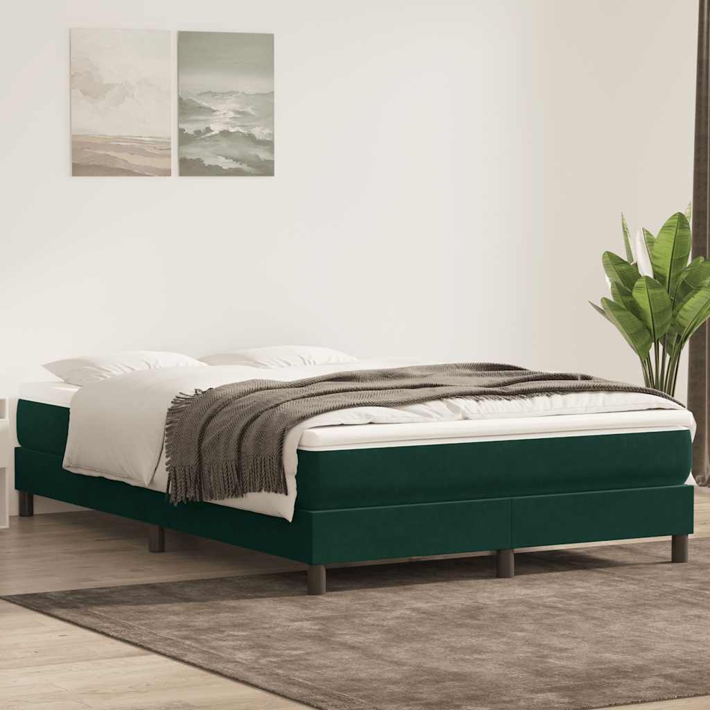 Boxspringbett ohne Matratze Dunkelgrün 160x220 cm Samt