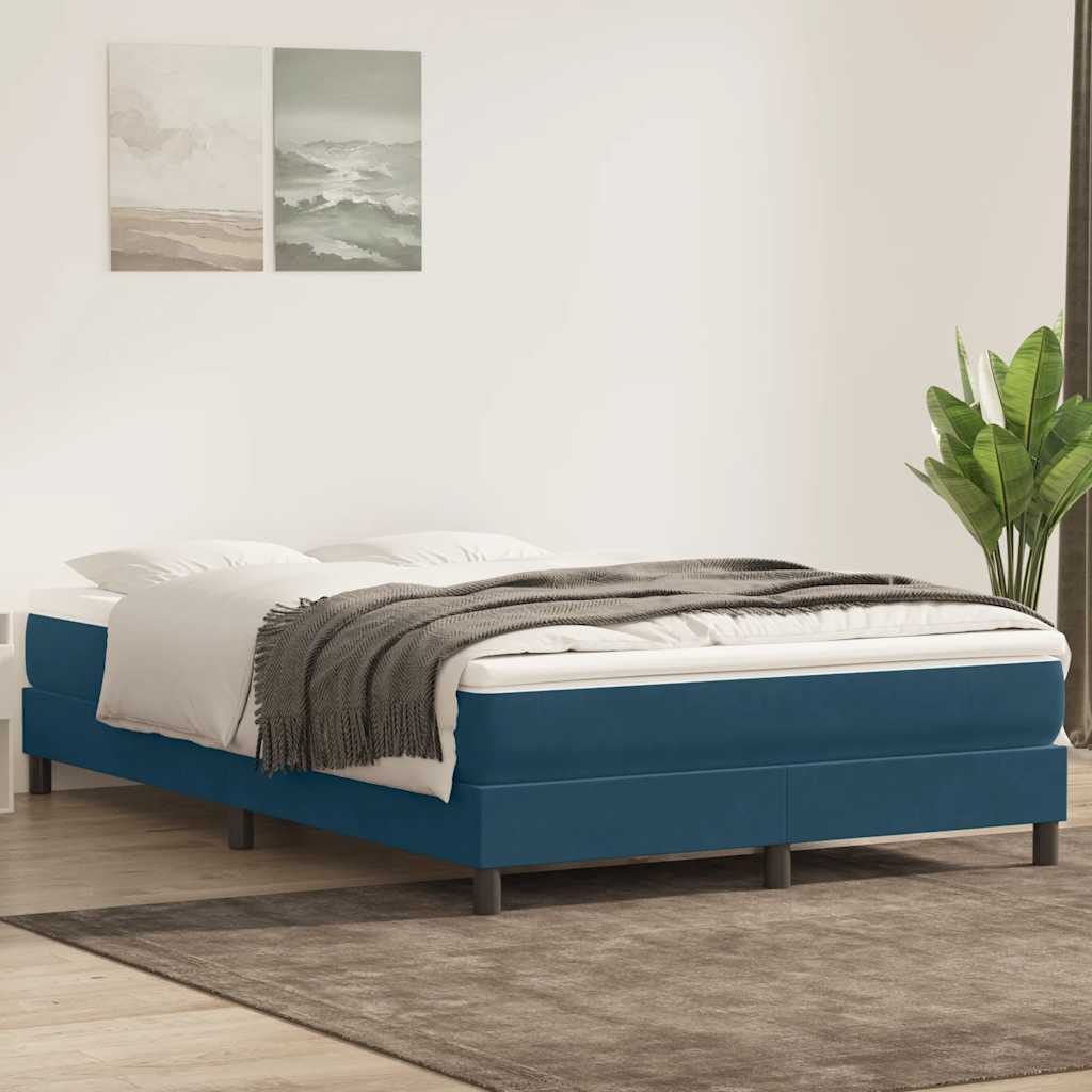 Boxspringbett ohne Matratze Dunkelblau 160x220 cm Samt