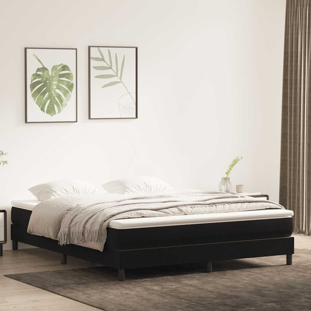 Boxspringbett ohne Matratze Schwarz 180x220 cm Samt
