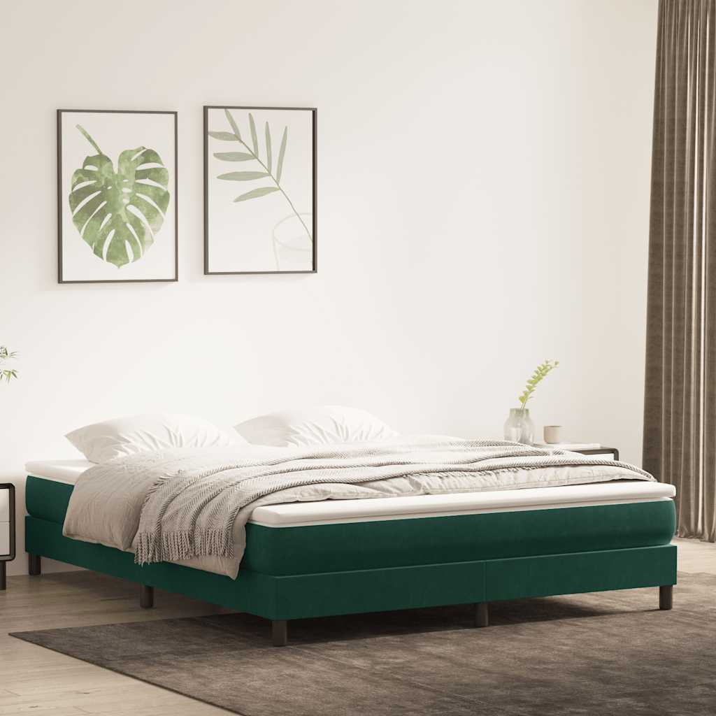 Boxspringbett ohne Matratze Dunkelgrün 180x220 cm Samt