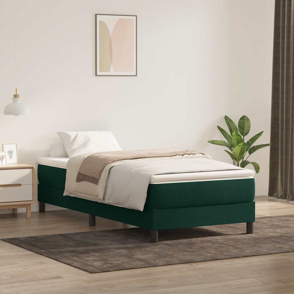 Boxspringbett ohne Matratze Dunkelgrün 200x220 cm Samt