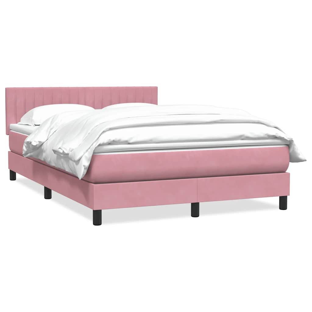 Boxspringbett mit Matratze Rosa 140x210 cm Samt