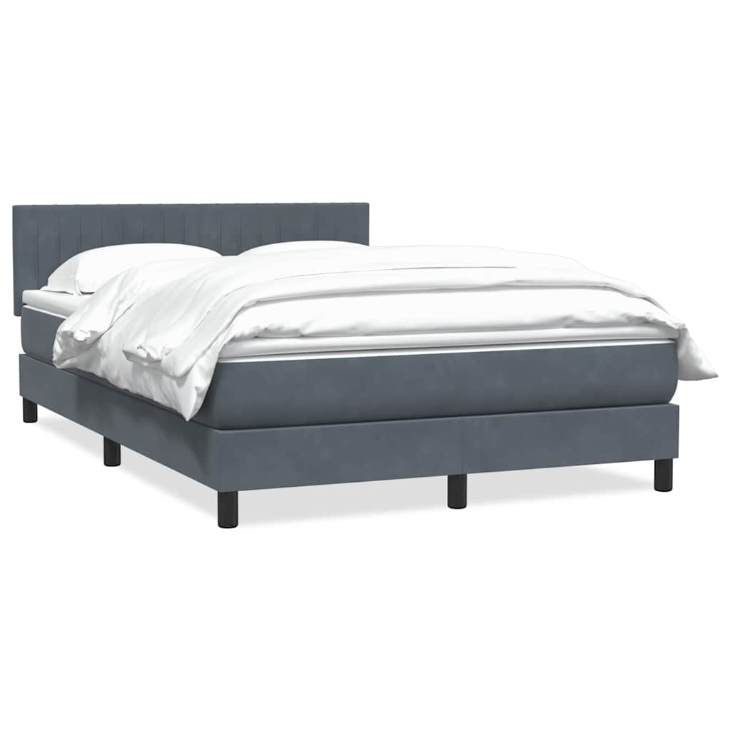 Boxspringbett mit Matratze Dunkelgrau 160x210 cm Samt