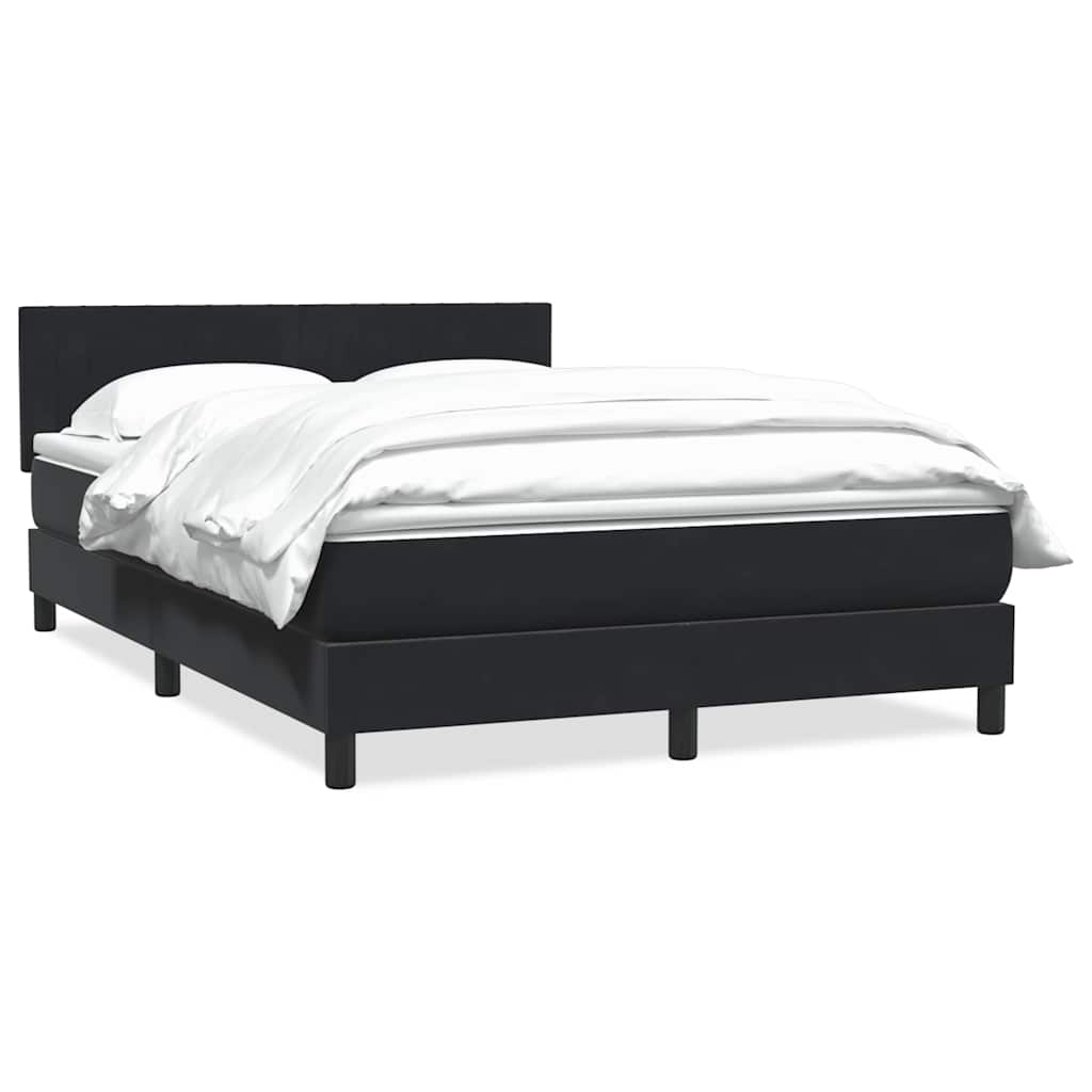 Boxspringbett mit Matratze Schwarz 160x210 cm Samt