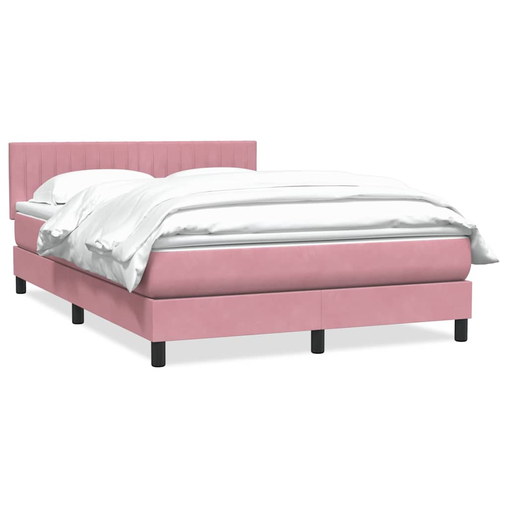 Boxspringbett mit Matratze Rosa 160x210 cm Samt